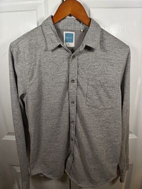 Jason Scott Medium Gray Heathered Cotton Long Sleeve Button Down Wilson Shirt